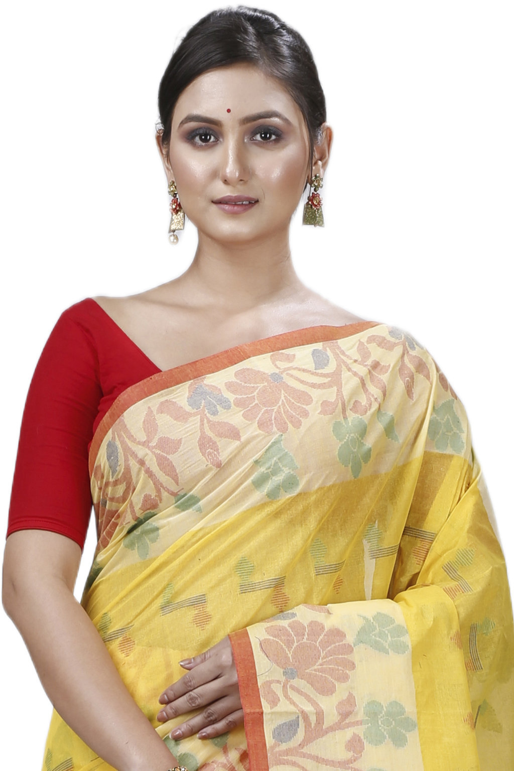 Yellow Pure Cotton Urva Tant Saree (1234)